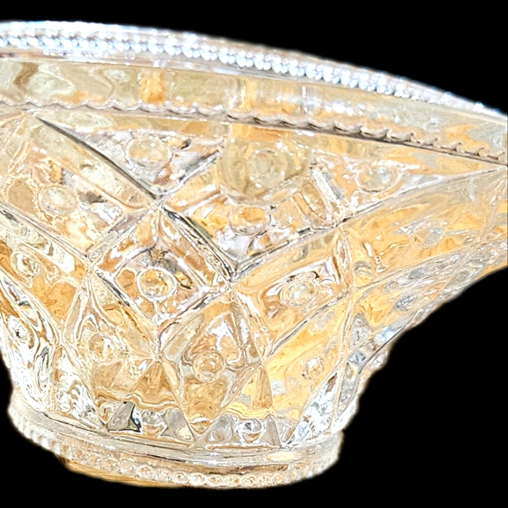 (2) Vintage Avon Crystal Cut Clear Glass Bowls for Candy Or Nuts.
